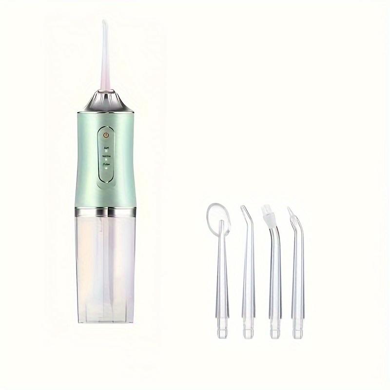 Oral Irrigator Portable Dental Water Flosser USB Rechargeable Water Jet Floss Tooth Pick 4 Jet Tip 220ml 3 Modes IPX7 1400rpm