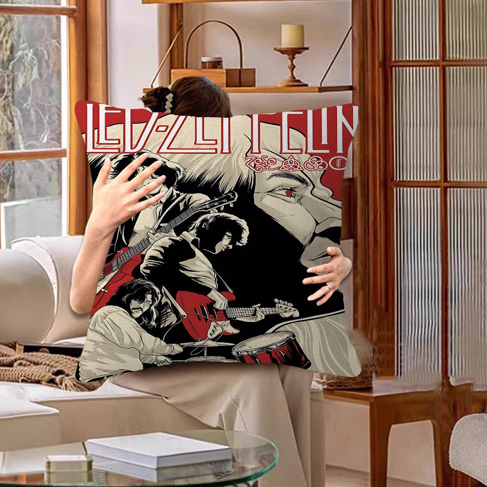 Band L-Led Z-Zeppelin Pillow Gift Home Office Decoration Bedroom Sofa Car Cushion Cover Case 45x45