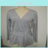Elegant Long Sleeve Deep V-neck Knitted Sweater Blouse For Women With Premium Quality