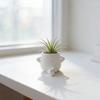 1PC Comfortable Enjoy Life, Mini Succulent Potted Plant Pot, Plastic Material, Cute Leg Cross Smiley Face Flower Pot