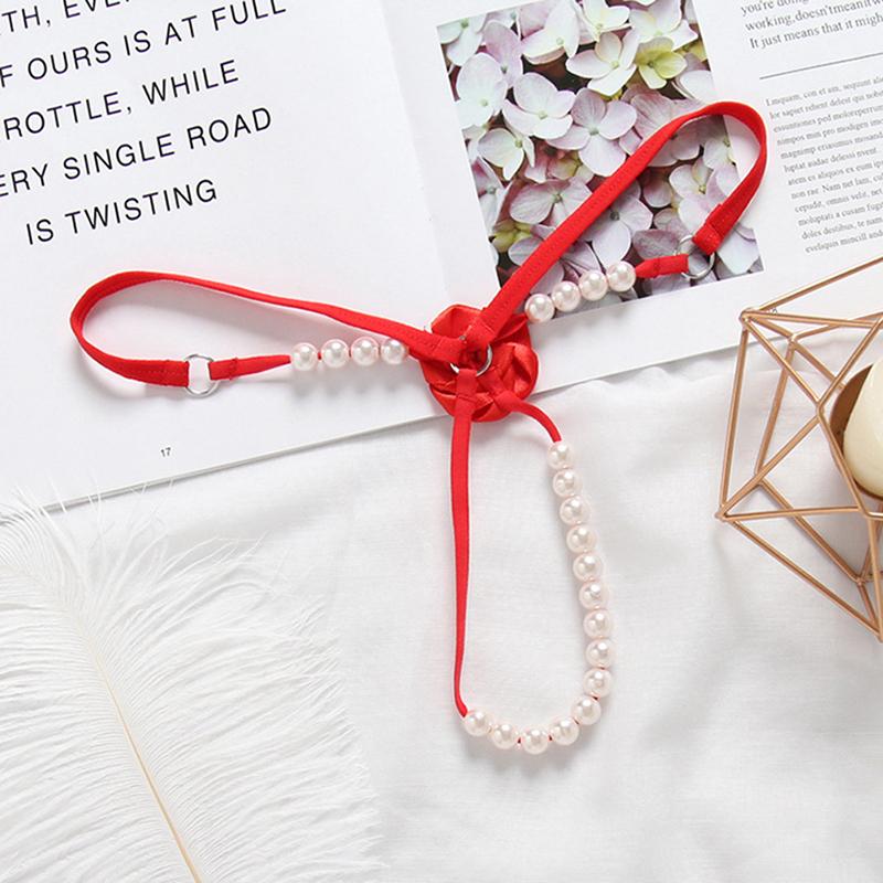 Womens Ladies Briefs Micro G-String Thongs Sexy Lingerie Underwear With Pearl