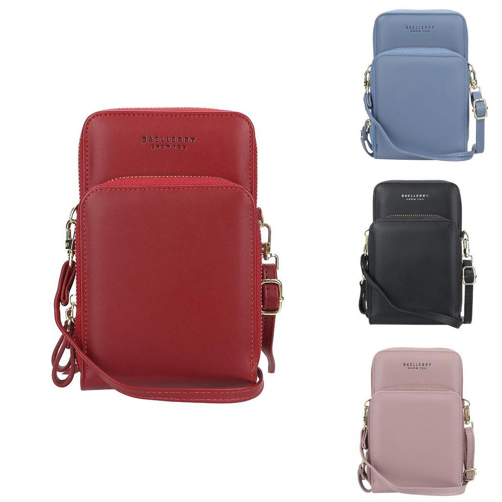 Baellerry Womens Wallet Pu Leather Large Capacity Zipper Crossbody Phone Bag For Daily Use