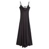 European American Women's Clothing Sexy Backless Satin Long Suspender Dress