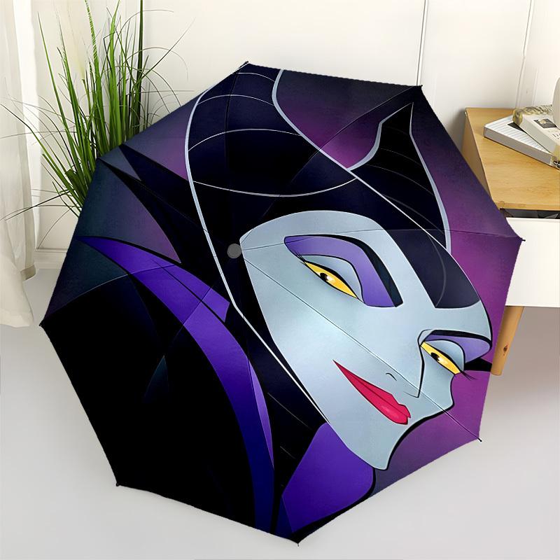 

Maleficent, Villain Themed Automatic Opening and Closing Umbrella, Brightly Colored 8-rib Portable Umbrella, Suitable for Men and Women, A Perfect Gif