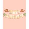 Xo, Fetti Western Happy Birthday Gold Foil Banner - 5 Ft. | Cowboy HBD Decorations, Wild West Garland, Rodeo Supplies, Wild One Yeehaw Bday, Cowgirl