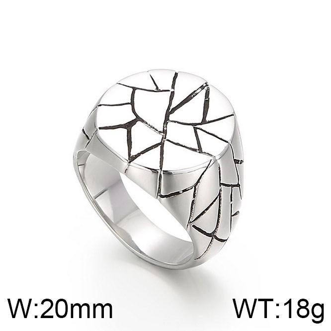 Geometrischer runder Titanstahlring mit graviertem Logo - Polierter Edelstahl für Männer & Frauen, Kalter Stil