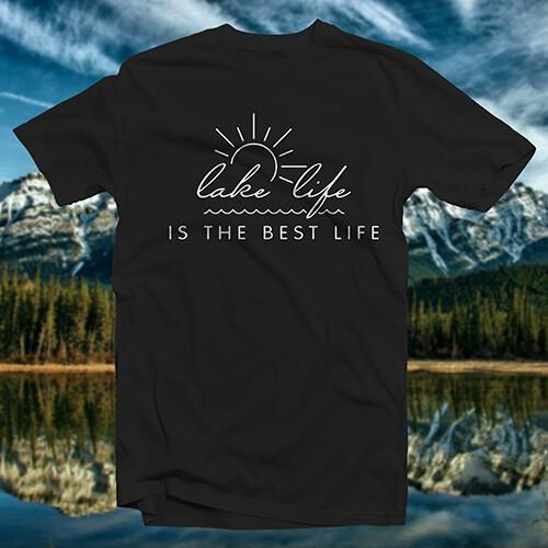 

Lake Life #13 Sun COTTON T-SHIRT Outdoors Nature Naturalism Water Worship Boat Unisex T-Shirt M