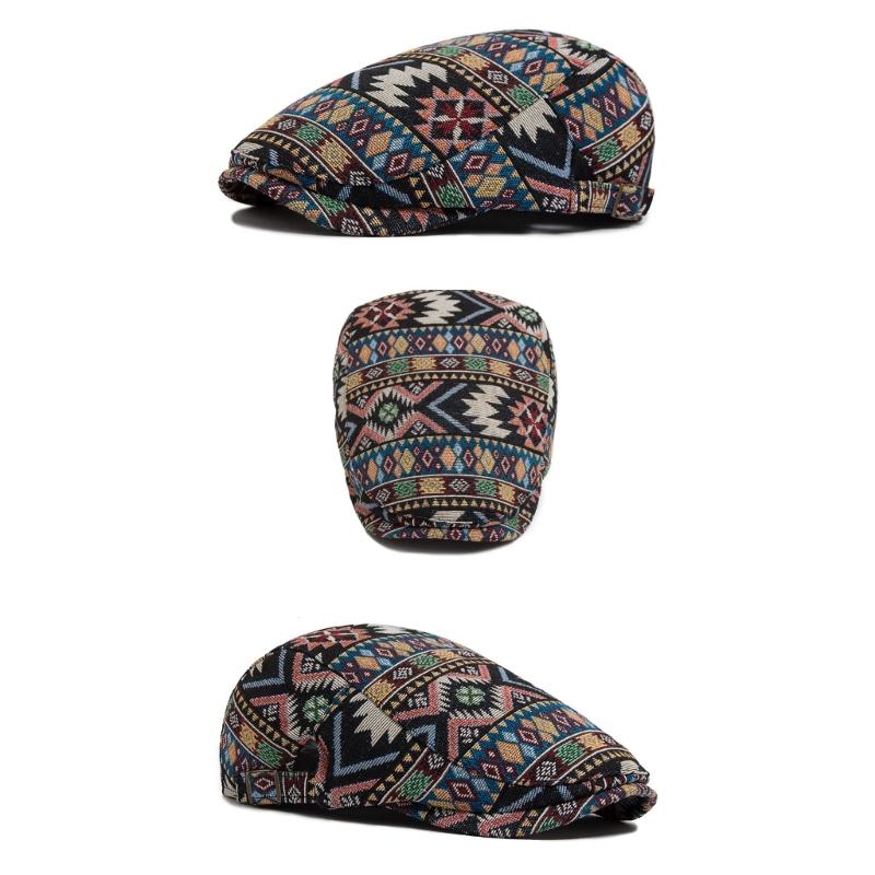 Ethnic Style Beret Hat For Women And Men Soft Polyester Fabric Adjustable Perfect For Daily Wear And Outdoor Activities