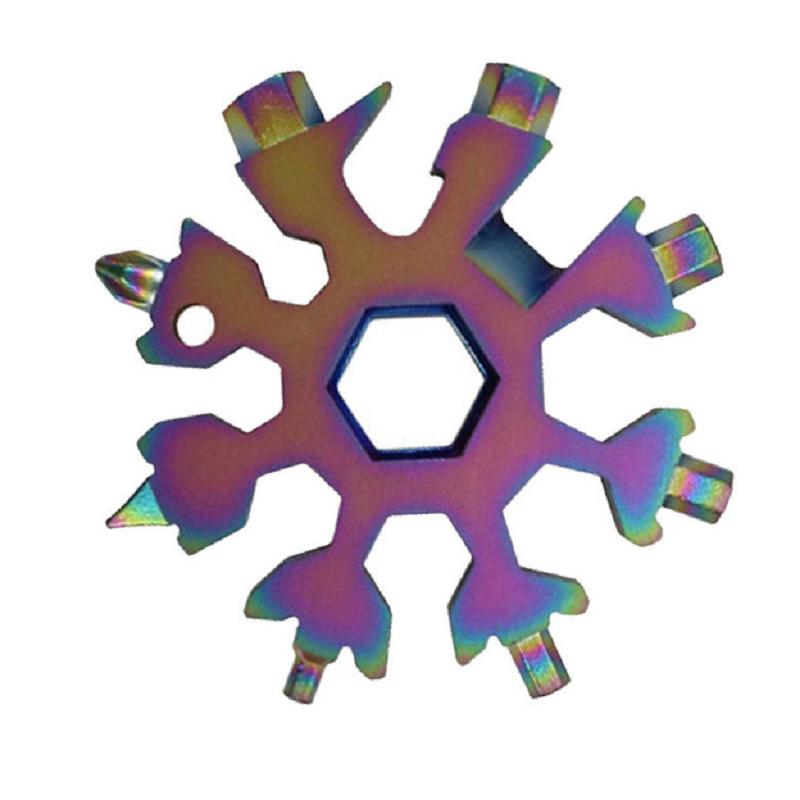 Uniwersalny przenośny 18-w-1 EDC Snowflake klucz dynamometryczny narzędzie wielofunkcyjne zestaw narzędzi ze stali nierdzewnej wielofunkcyjne narzędzia ręczne narzędzie ręczne
