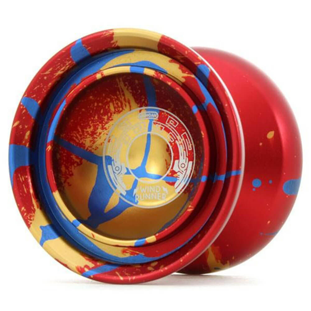 

Duncan Yo-Yo Expert Windrunner, красная с синими и золотыми вкраплениями