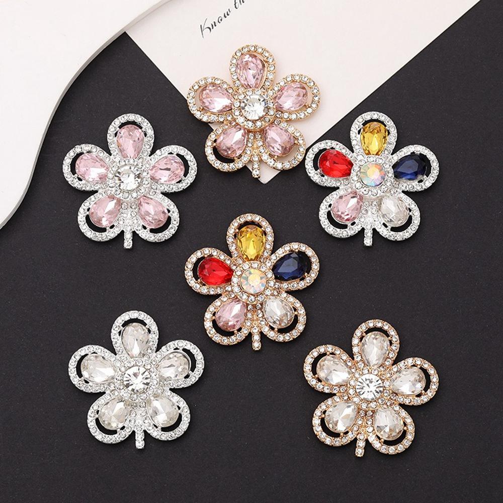 DIY Phone Case Charms Metal Alloy Water Drop Flower Rhinestone Decoration Phone Shell Accessories
