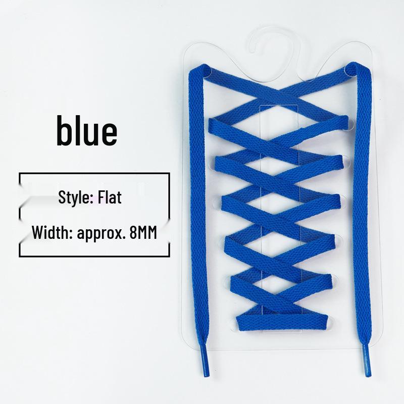 8mm Multi-Color Flat Shoelaces for Casual, Sneakers, Canvas, Basketball, and Skate Shoes (One Pair)