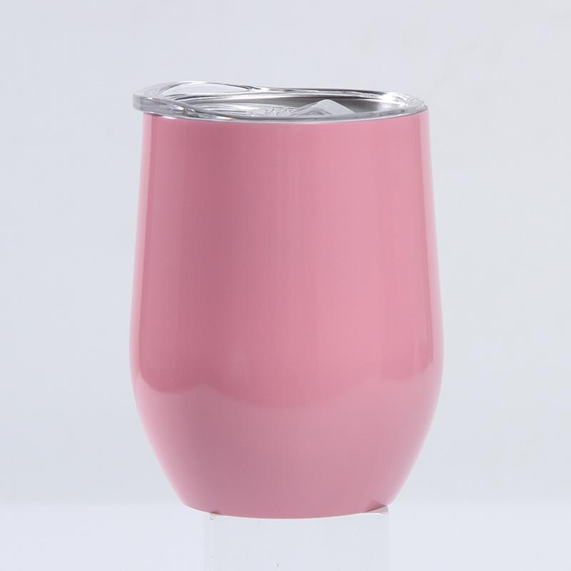 12oz Eierschalenförmiger U-förmiger Edelstahl-Vakuum-Weinbecher mit Bauchdesign