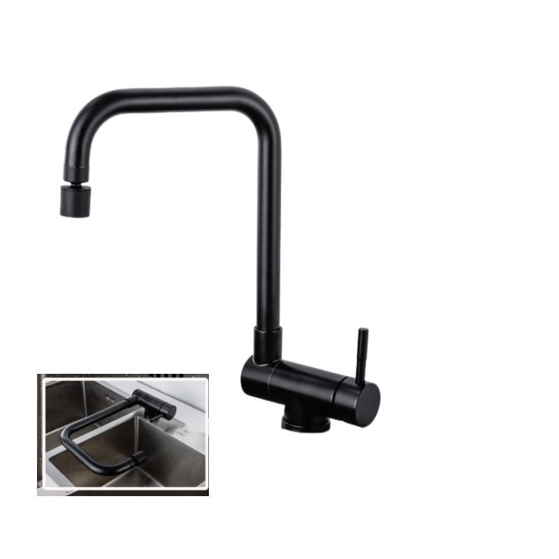 304 Stainless Steel Kitchen Sink Faucet Collapsible Rotating Basin Faucet Deck Mounted Cold And Hot Water sink Tap Nickel/Black