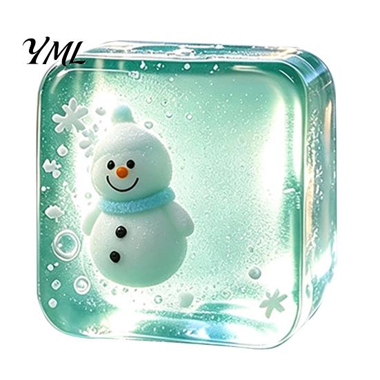 Stress Relief Toy for Halloween Christmas, Anxiety Reduction Ice Cube Squeeze Clear Fidget Toy, Slow Rising Sensory Holiday Gift