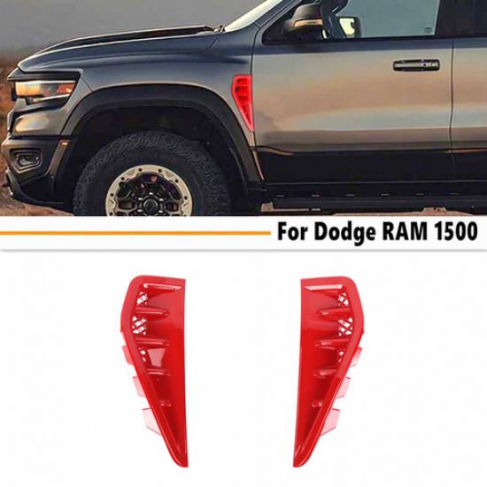 For Dodge Ram 1500 2021-2026 ABS Red Exterior Fender Side Air Vent Cover Trim 2P