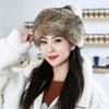 Fur Hat Grass Rabbit Hair Real Hair Korean Version Cap Men and Women Winter Warm Tide Cute Cat Ears Personalized Hat