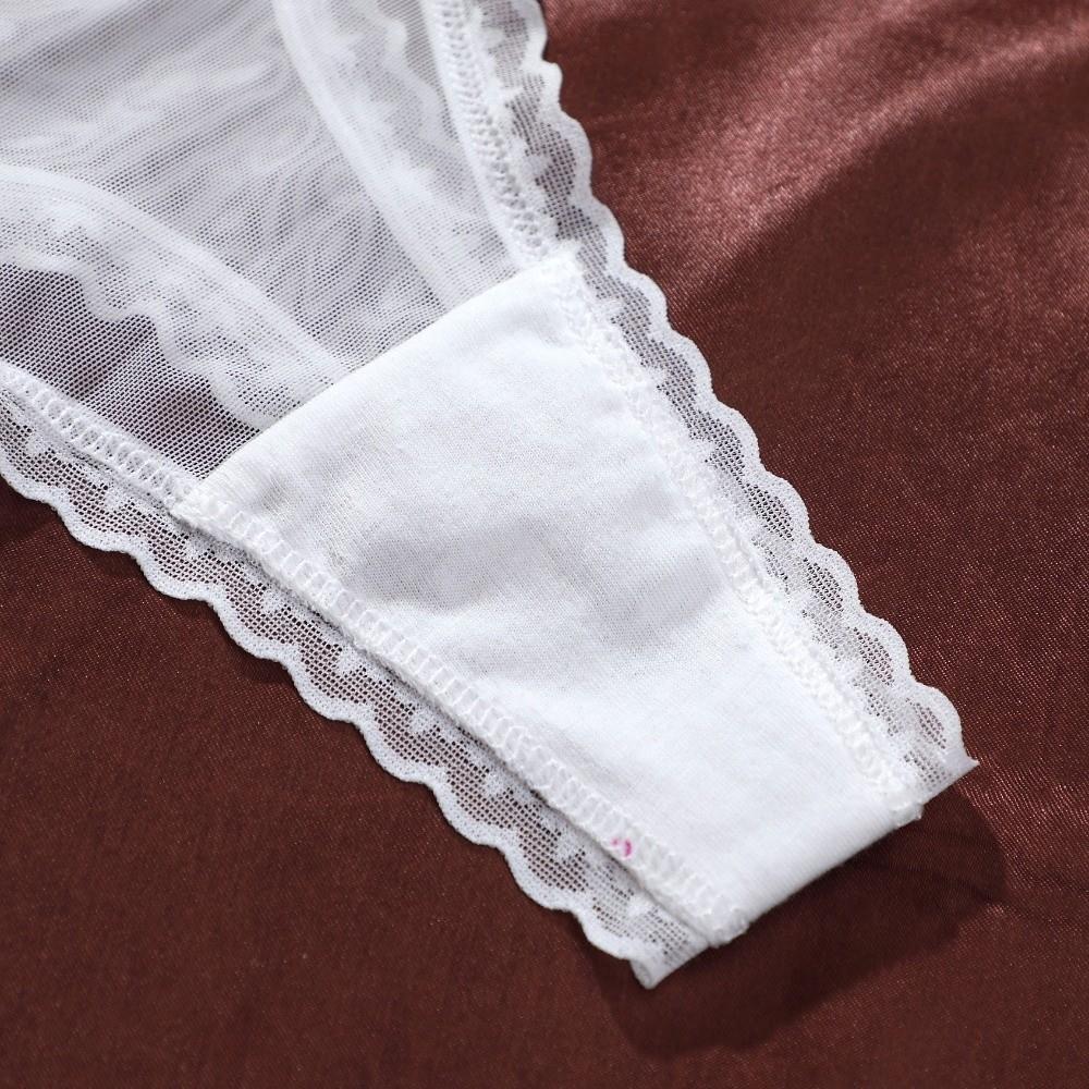 Soft Low Waist Briefs Traceless T-back Panties Fashion Lace Transparent Thongs Daily Wear