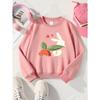 Kids Sweatshirt,Crew Neck Fashion Top,Fun"Cute Bunny Carrot Love " Patterned Sweatshirt for Everyday Casual Wear for All Kinds of Daily Outfits