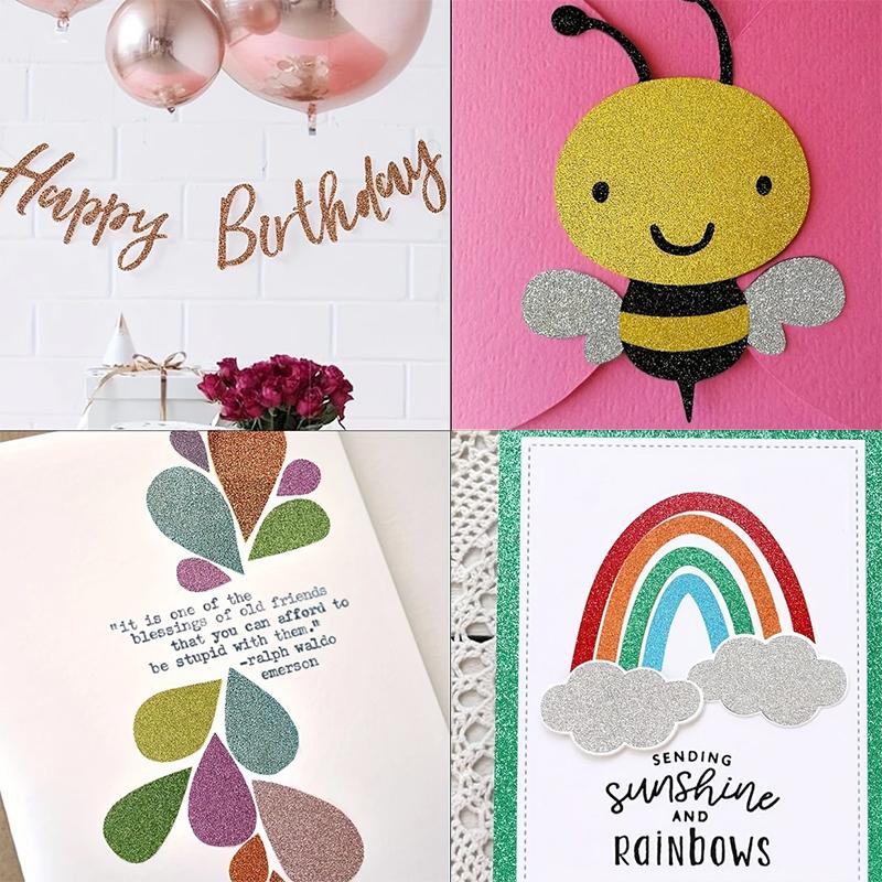 WTEMPO Thick Glitter Cardstock Paper Colored Card Stock for Cricut Card Making Scrapbooking Craft Christmas Decorations, Holiday Party Supplies