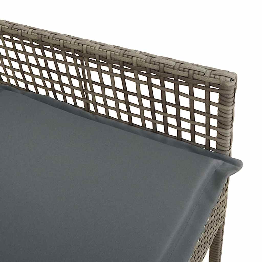 Garden Chair with Cushion 2 Pcs Gray 55 X 53 X 85 Cm Poly Rattan