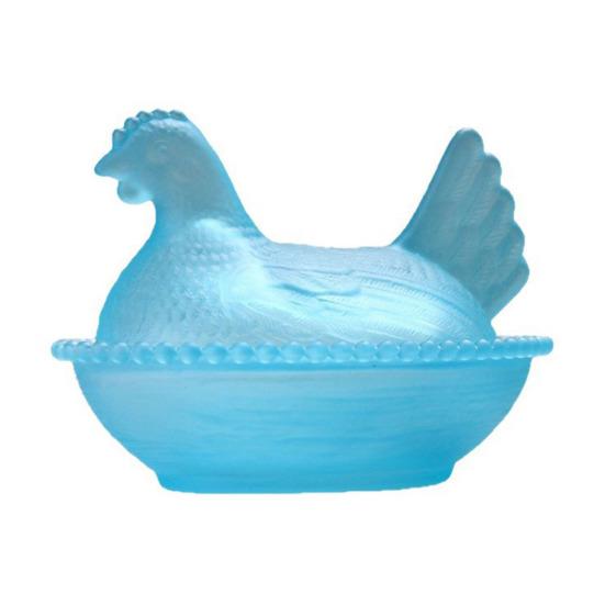 Yousheng Chicken Shaped Candy Dish Hen On Nest Glass Candy Bowl with Lid Farmhouse Egg Tray Dessert Plate Snack Bowl for Party Treats Home Tabletop