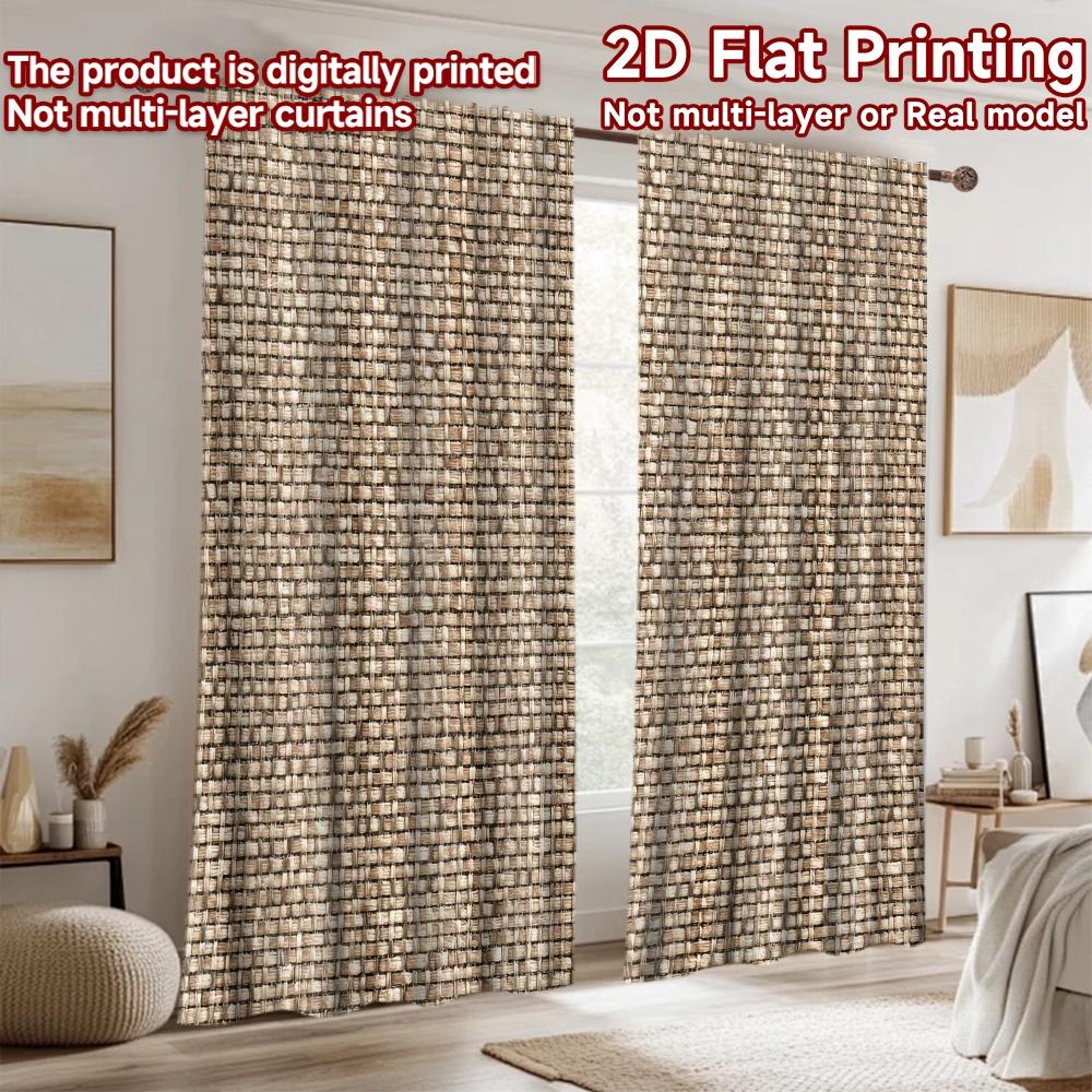 2D flat Photography Backdrop Popular Photography Scene Banner Brown Woven Grid 100% Polyester Birthday Party Perfect for