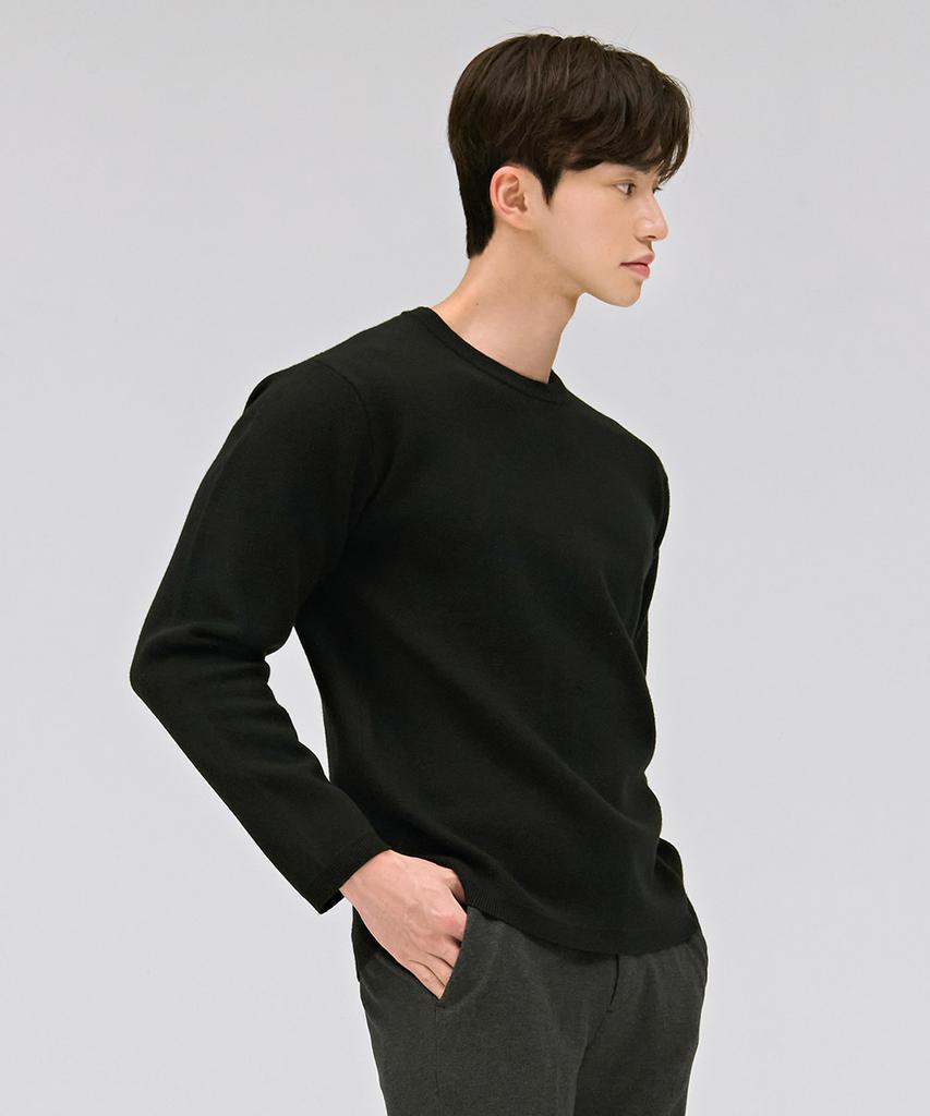 CHASECULT Men'S Basic Round Sweater - Black
