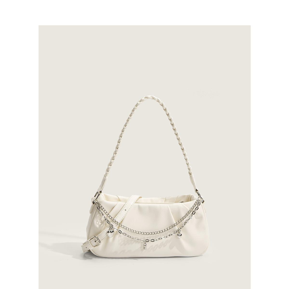 New Fashion Trendy Versatile Chain Pleated Design Twist Shoulder Strap Korean Single Shoulder Crossbody Women s Bag Factory Straight