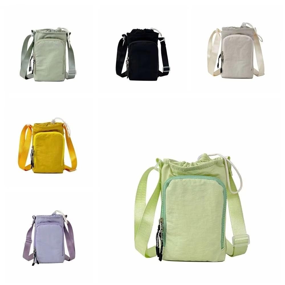 Shoulder Strap Water Bottle Carrier Bag Nylon Material Large Opening Crossbody Water Bottle Purse Adjustable Strap Quick Drying