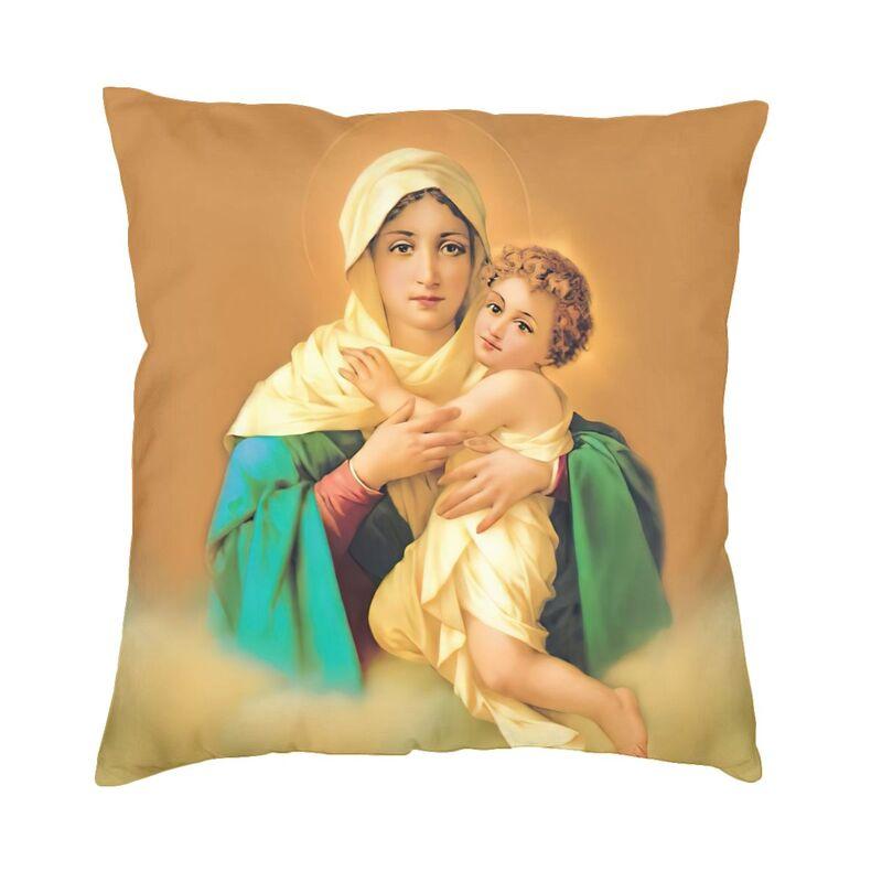 

Sacred And Immaculate Hearts Cushion Covers Sofa Decoration Catholic Jesus and Mary Square Throw Pillow Case 45x45cm 30x30cm 12x12in