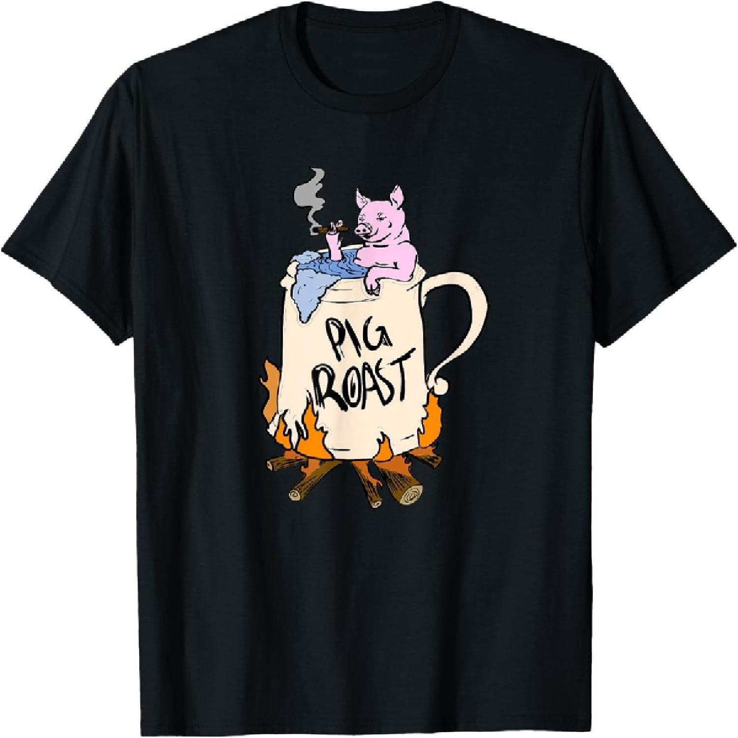 Funny Pig Spit Roast BBQ Party Grill Master Gift T-Shirt S