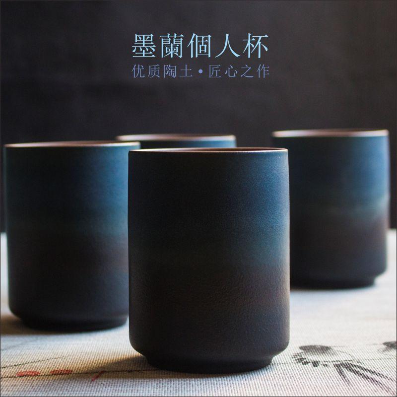 Japanese-style Rough Pottery Large Water Cup Master Cup Water Cup Tea Cup Restaurant Kiln Becomes Simple Gradient