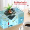 Mini Resin Fishing Man Aquarium Statue Creative Floating Island Artificial Landscape Ornament for Small Fish Tank Decor