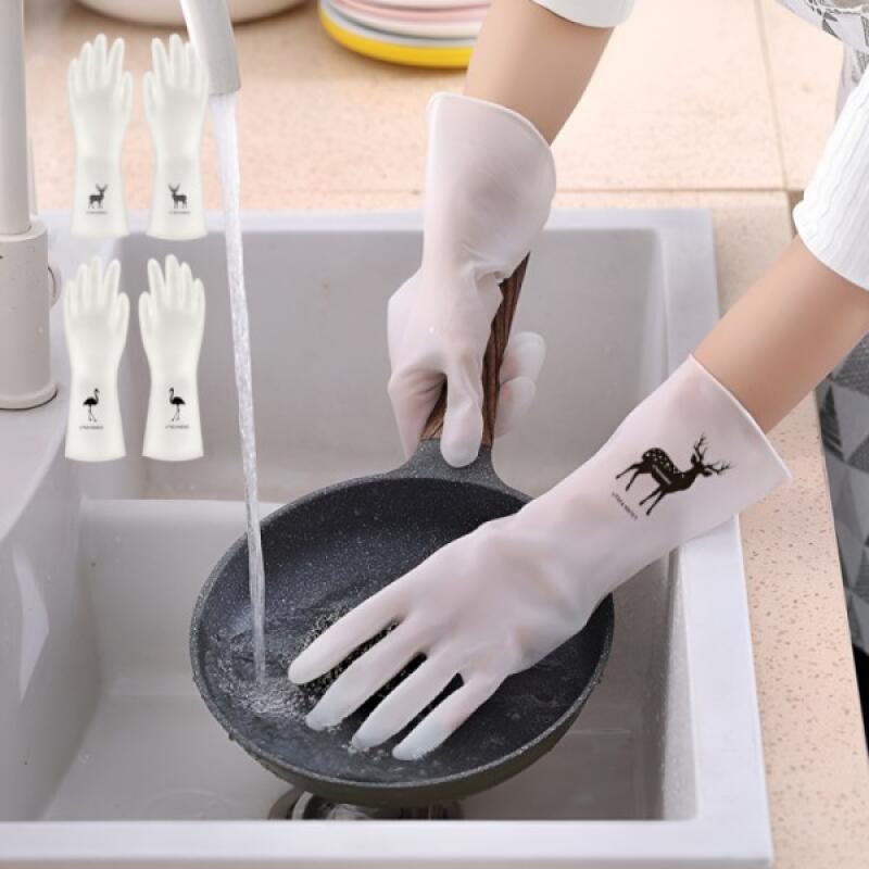 Translucent PVC rubber gloves 01. Reindeer