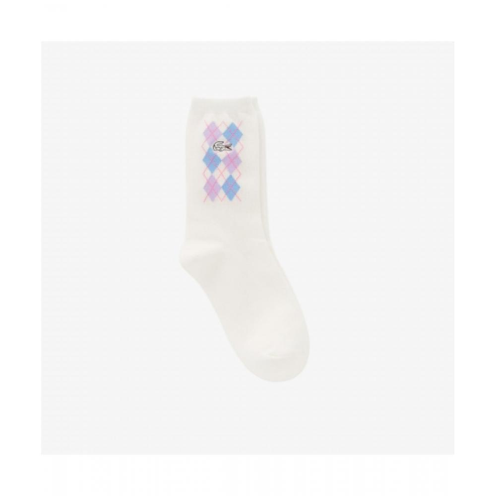 

LacoSte Women S Argyle Check Mid Neck SockS [off White] 0TU
