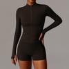 JYL Quick Dry Long Sleeve Yoga Set Outdoor Training Fitness Outfit