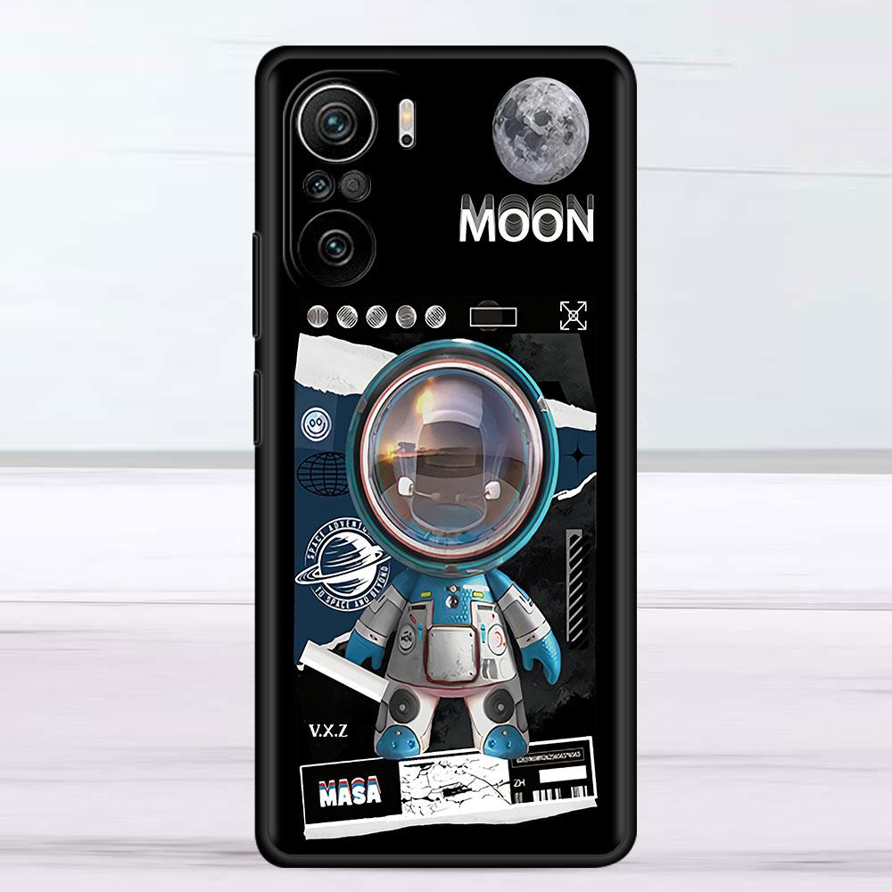 

Чехол для Xiaomi Redmi Note 11 10 9 Pro K40 10S 9S 9A 9C Чехол для телефона 9T 8 8T 7 11T Силиконовый чехол Милый астронавт Ручной шнурок Redmi K40 Pro