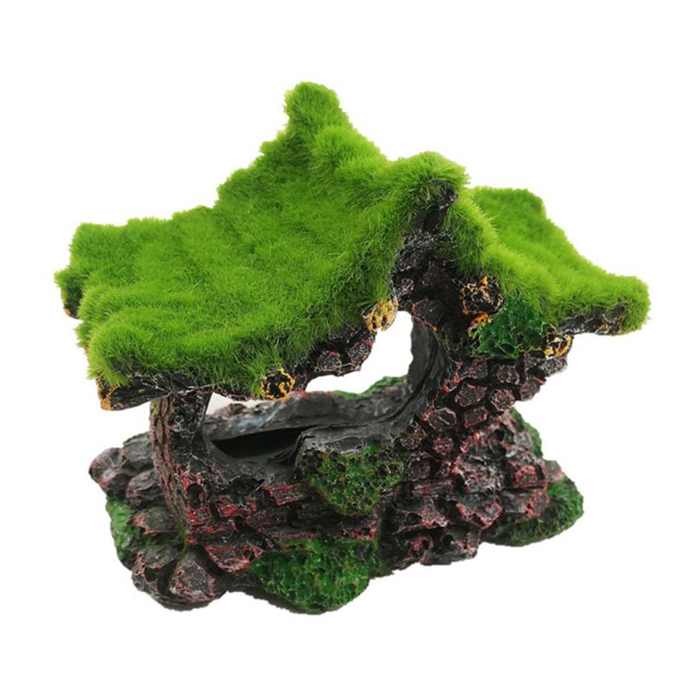 Aquarium Hollow-out Moss Resin Ornament Fish Shrimp Hideout Caves Fish Tank Landscaping Decoration