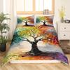 Tree of Life Bedding Set King Size Botanical Bedding Duvet Cover Natural Plant Comforter Cover Colorful Polyester Quilt Cover