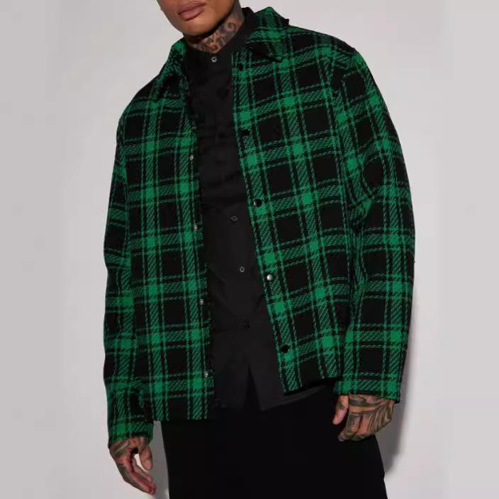 

Осенне-зимняя новая мужская клетчатая рубашка для повседневных поездок на работу XXXL