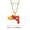 Stainless Steel Ethiopian Tigray Region Map National Flag Pendant Necklace Girl Girl