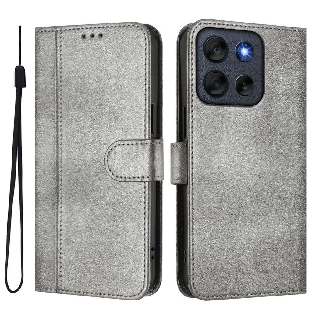 For Motorola Moto G56 5G Cases Wallet Stand Retro Texture Leather Phone Cover with Lanyard