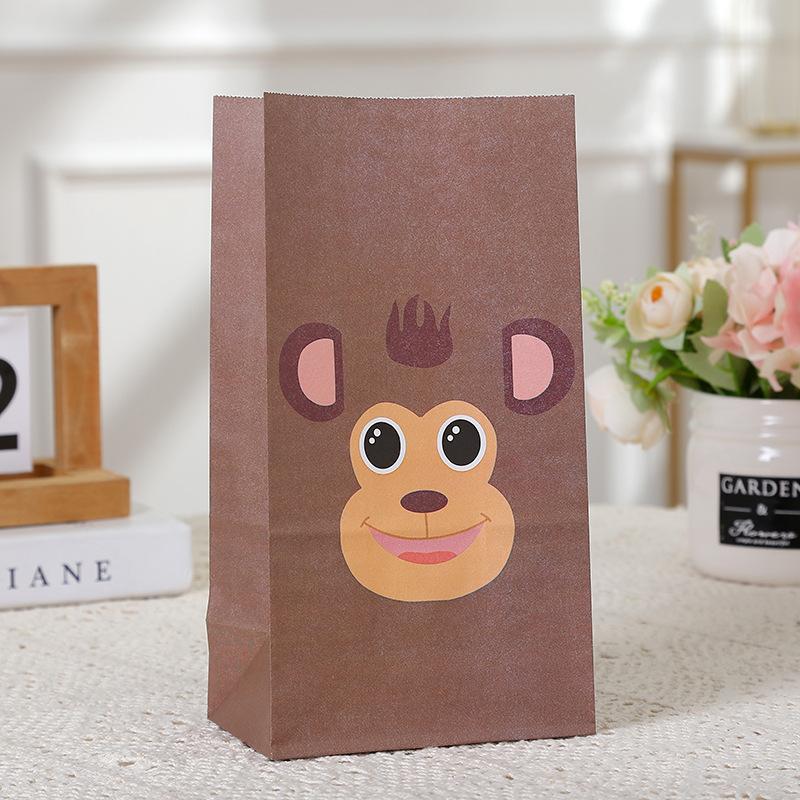 StoBag animal theme gift wrapping bags for sweets party favor bags for kids birthday bread packaging reusable treat bag