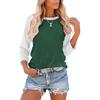 Women's Casual Colorblock Long Sleeve T-shirt Top