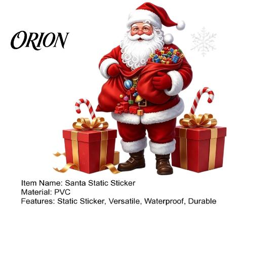 Holiday Atmosphere Decor Santa Claus Window Static Sticker, Reusable Waterproof PVC Christmas Decal, Decorative Xmas Decals HD Printing Clings