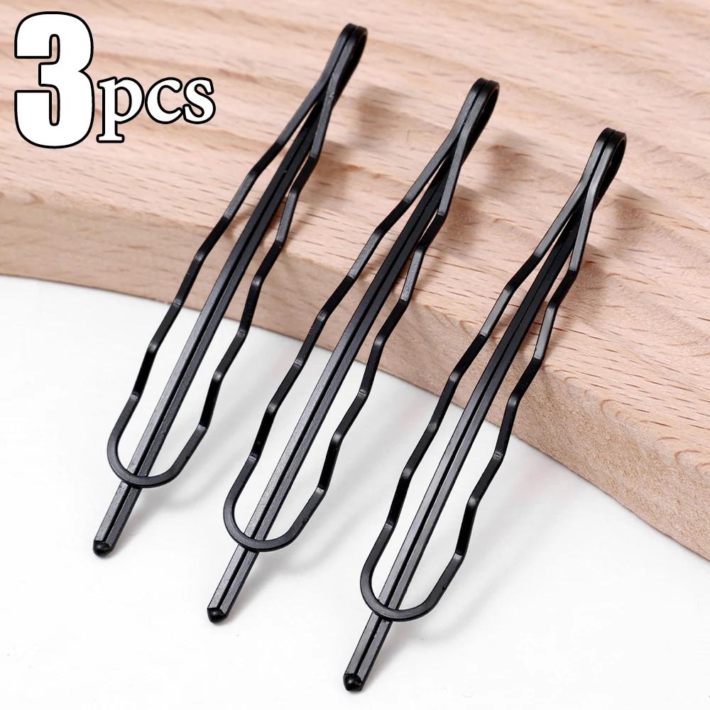 3/12Pcs Black Hair Clips Bobby Pins Wavy Fashion Hairpins Metal Barrettes Invisible BB Clip Wave Hairgrip Hair Clips Accessories