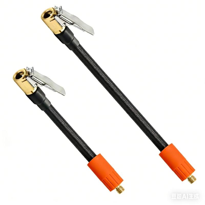 Strong Copper Air Chuck Strong Braided Rubber Air Hose Simple Installs for Tire Pump Inflator & Sports Equipment