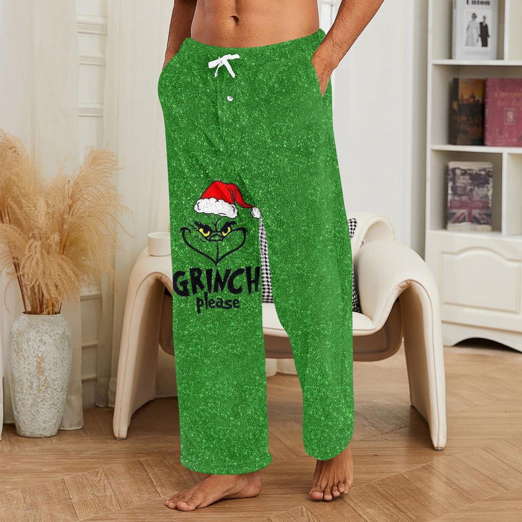 Herren Allover bedruckte Homewear-Hose Schlaf-Pyjamahose Lange Hose Pyjamahose