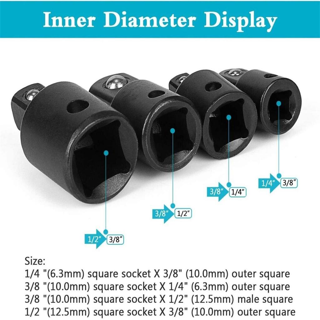 12pcs Drill Bit Socket Adapter Socket Adapter Set 1 4 3 8
